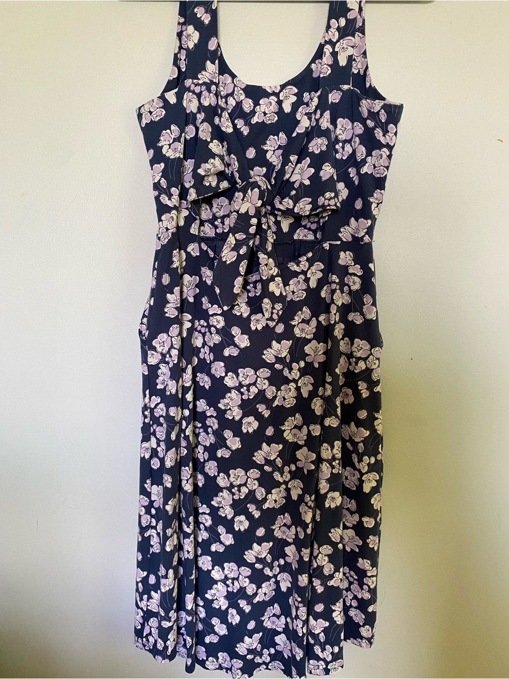 Pact Navy Blue Floral Tie-back Dress with White Blossoms - Picture 6 of 6